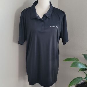 SpaceX Black Polo Golf Shirt New